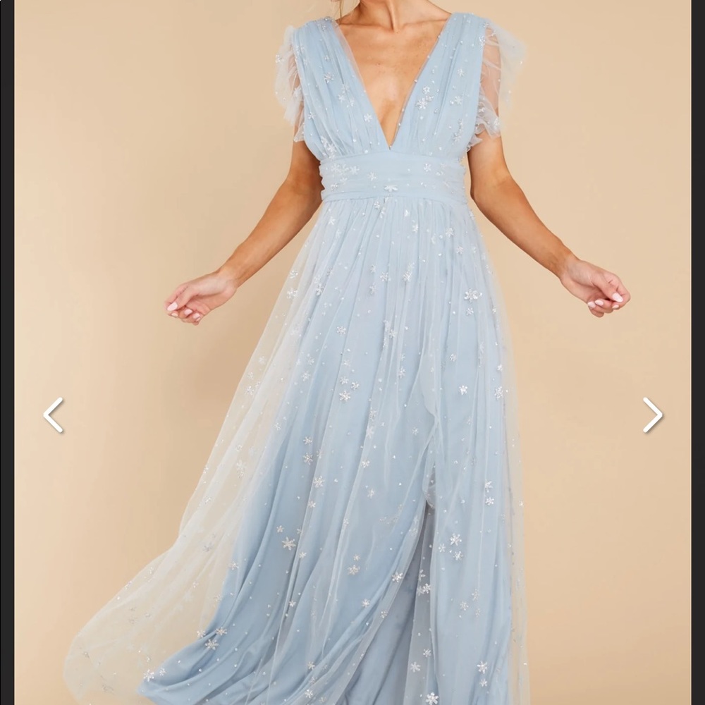 Red dress stargazing sparkle maxi dress